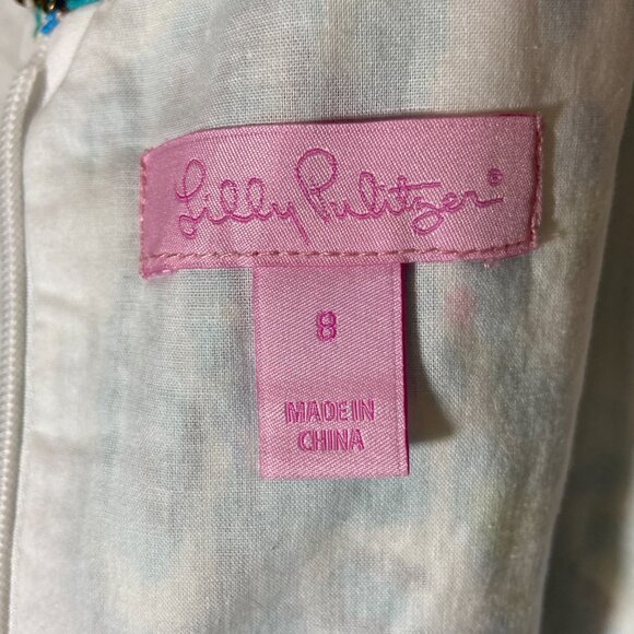 Lilly Pulitzer Dress Ember Shift Sea Oat Escapades In The Everglad Women Sz 8 - Picture 7 of 14